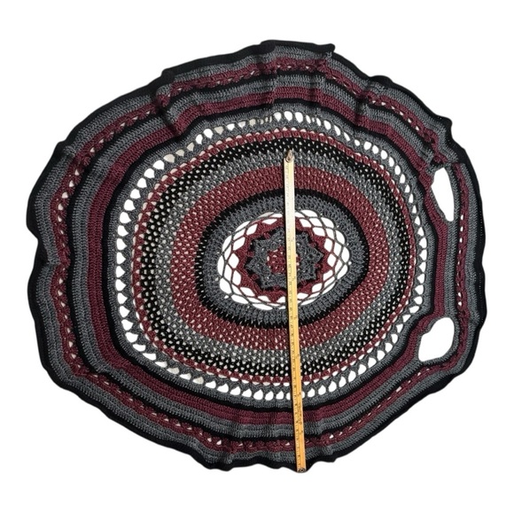 Crochet Mandala Vest Afghan Blanket Boho Festival Hippie Concert Long Top Open - Picture 6 of 7